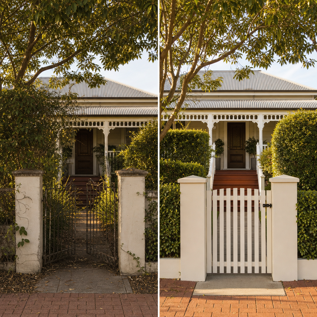 House entrance before and after practical kerb appeal improvements
