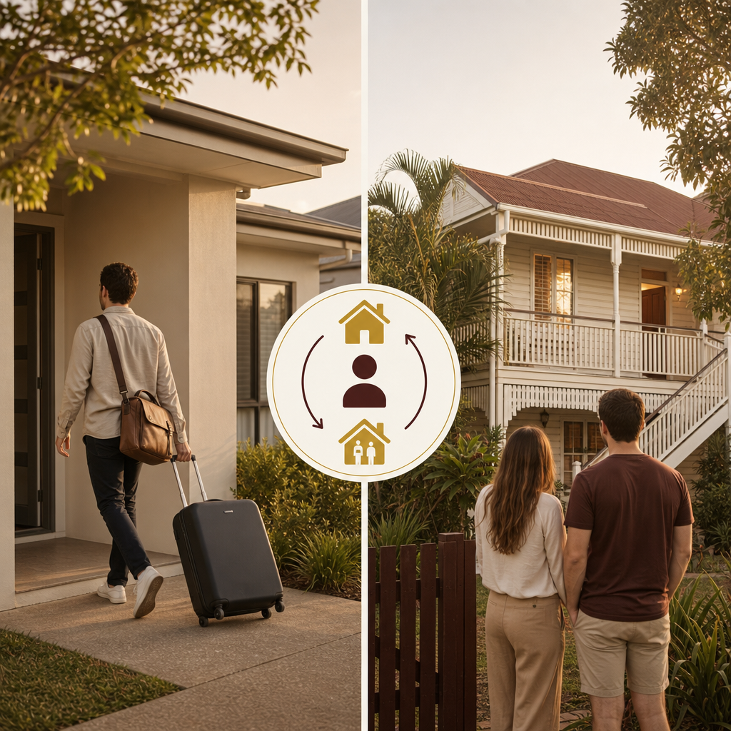 Diagram of renting one home while owning another as an investment
